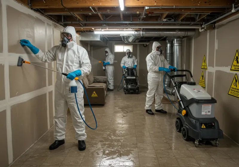 Basement Moisture Removal and Structural Drying process in Cordova, NC